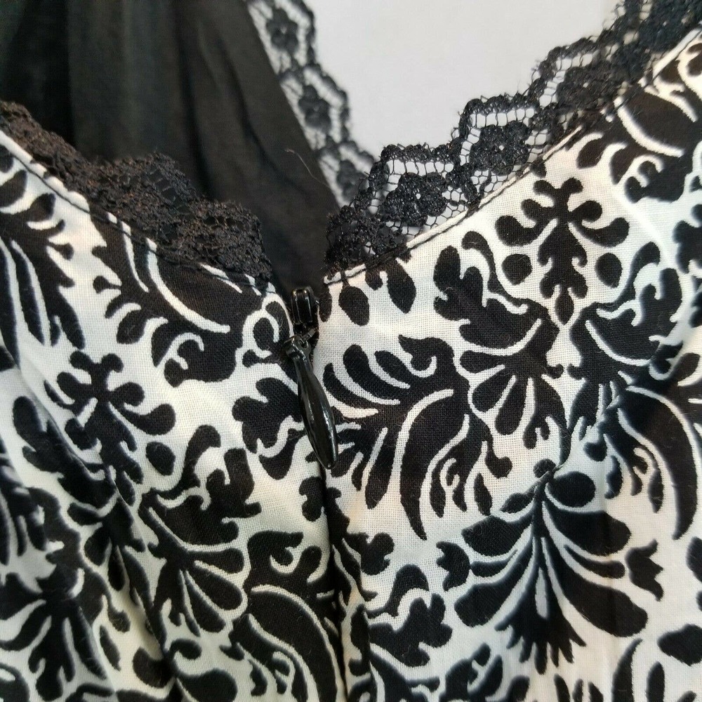 Linea Domani Dress 8 Black White Tank Style Lace - Picture 7 of 12